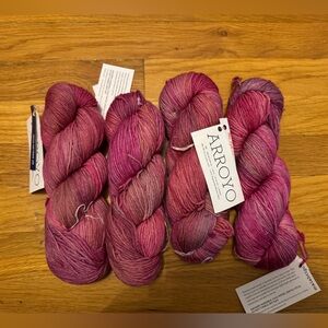 4 skein bundle Malabrigo Arroyo (dk) 335 yd each - English Rose